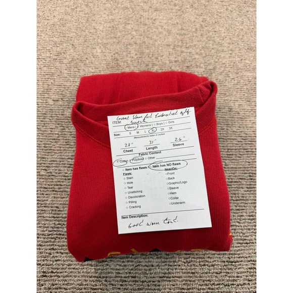VINTAGE Grand Slam Sweater Mens XL Red Knit Embroidered Golf Long Sleeve Adult - Picture 3 of 10